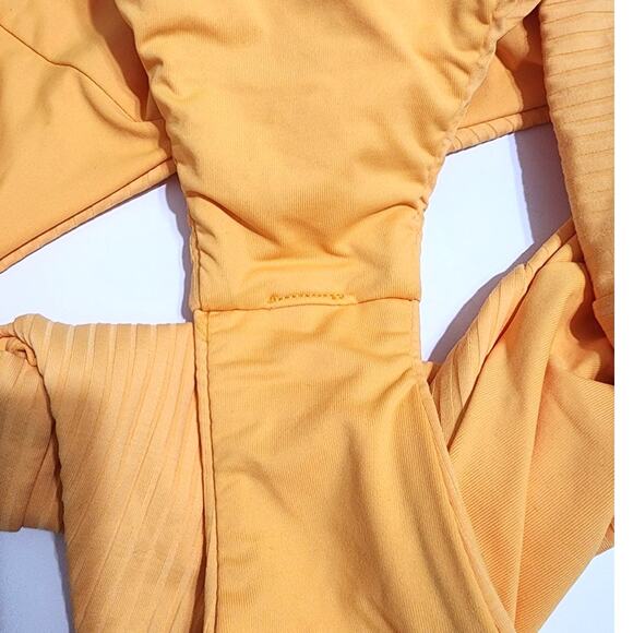 Vitamin A Sienna High Waist Cheeky Cut EcoRib Bikini Bottom Iced Mango L - Picture 6 of 8